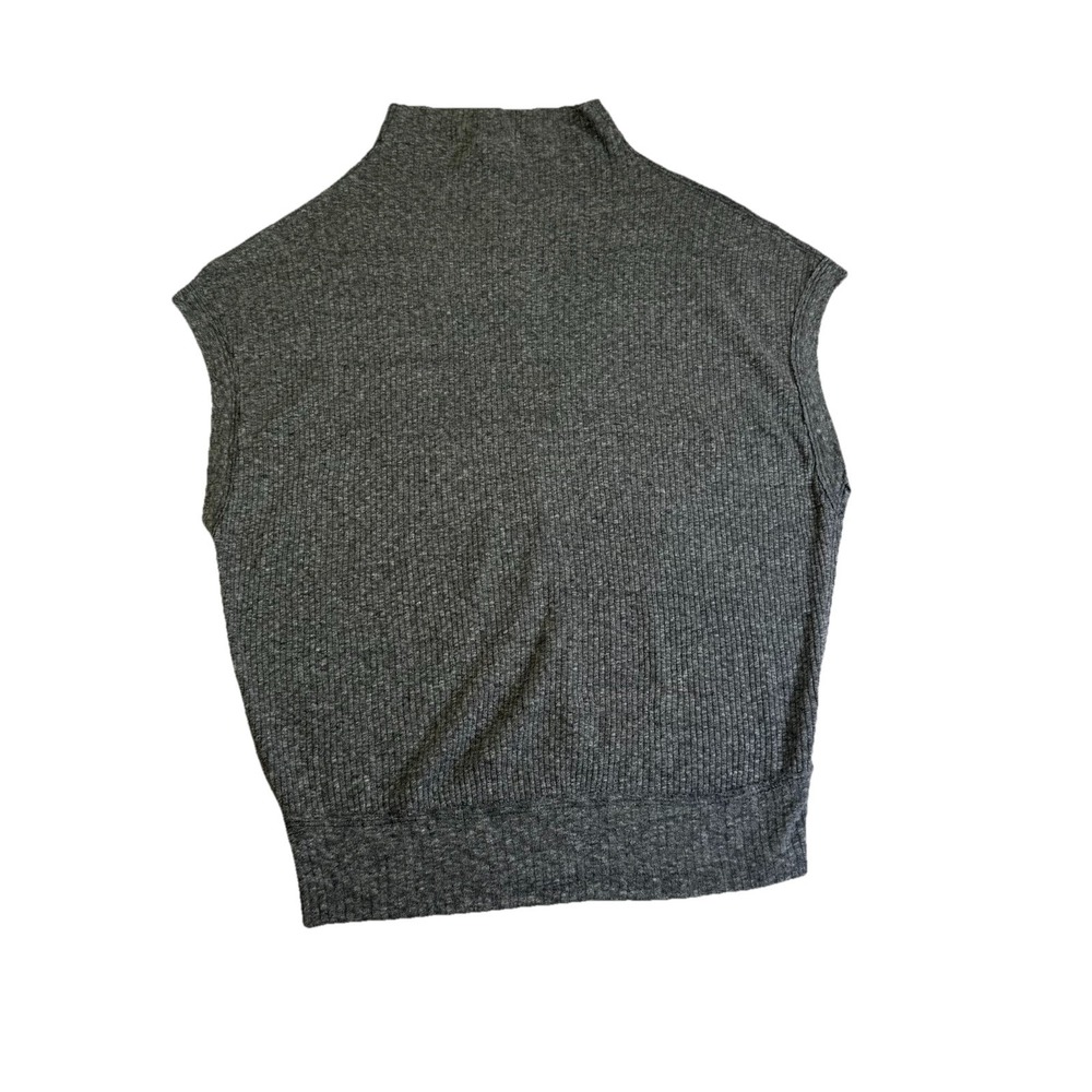 We The Free Knit Top Womens Small Grey Excellent‎ Mock Neck Ribbed Sleeveless